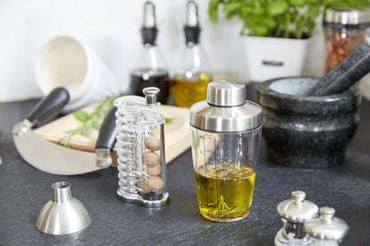 COLE & MASON Stainless Steel Salt and Pepper Funnel - Versatile Small Funnel for Filling Spice Jars and Other Kitchen Essentials - Convenient Funnels for Kitchen Use Filling Bottles - Metal Funnel