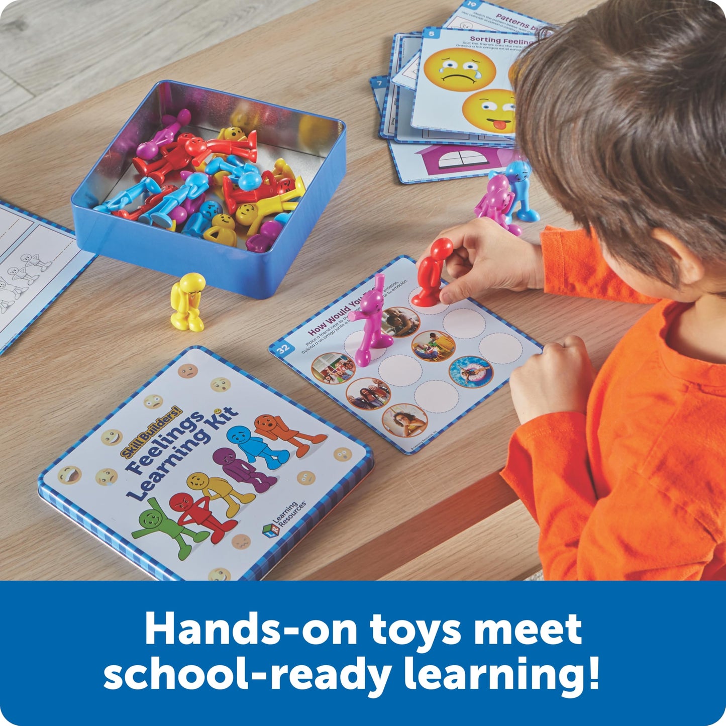Learning Resources Skill Builders Feelings Learning Kit, SEL Activities, Social Skills Activities for Kids, Talking Flash Cards for Toddlers, Toddler Toy, Homeschool Supplies