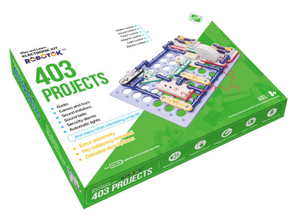 STEM Electronics Circuit Kit for Kids, Over 403 Projects, DIY Electronic Building Blocks, Science Experiment Kit, Educational Toy for Ages 8+ (Mixed Color, 403)