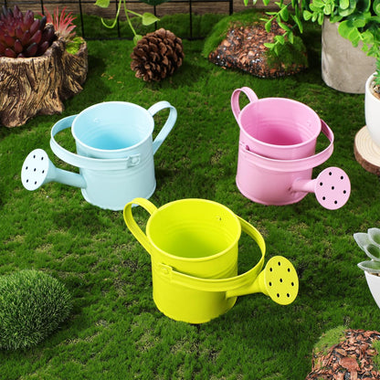 TOYANDONA 5pcs Mini Watering Cans - Small Watering Cans Garden Metal Iron Water Pot for Plants Flowers Bonsai Indoor Outdoor Garden (Random Color)