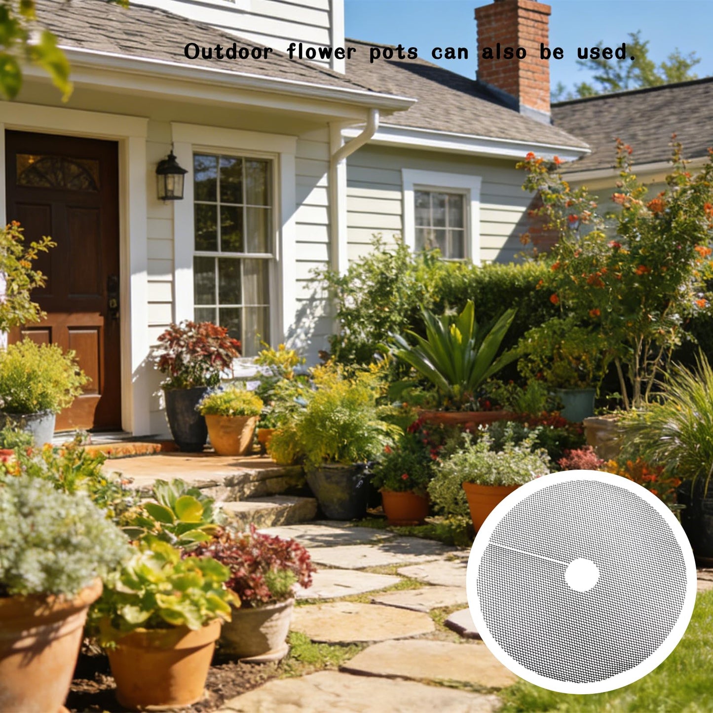XFJYMXDM 6 Pcs 11.81 Inch Plant Pot Grids-Cuttable, Plant Pot Soil Protective Covers, Thickened Flower Protectors from Animals for Indoor Outdoor Garden Plant Protection