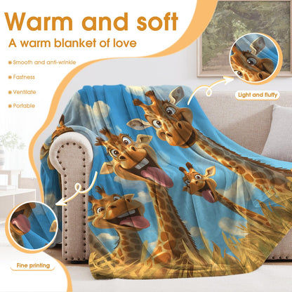 Hohoto Giraffe Blanket for Adults Women Men Girls Boys Birthday Christmas Halloween Easter Father's Day Dad Husband Boyfriend Son Throw Blanket 50"x60"