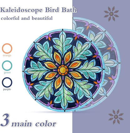 MUMTOP Hanging Bird Bath - Bird Baths for Outdoors, 11 Inch Glass Bird Bath Bowl Outdoor Bird Feeders for Garden Yard and Patio Decor