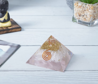 Crocon Selenite Orgone Pyramid Healing Crystals Stone Orgonite Gemstone Pyramid Stones Reiki Crystal Good Luck Charms Meditation Chakra Organite Home Decor Spiritual Gifts Size 2.5 Inch App.