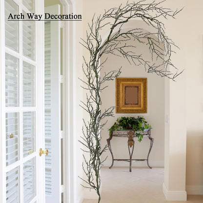74.8inch Long Malleable Black Halloween Tree Weeping Branches Twigs Greenery Garland Hanging Moss Faux Ghost Grape Vine for Haunted Forest Outdoor Mantel Fireplace Porch Arch Stairway Yules Decor (1)