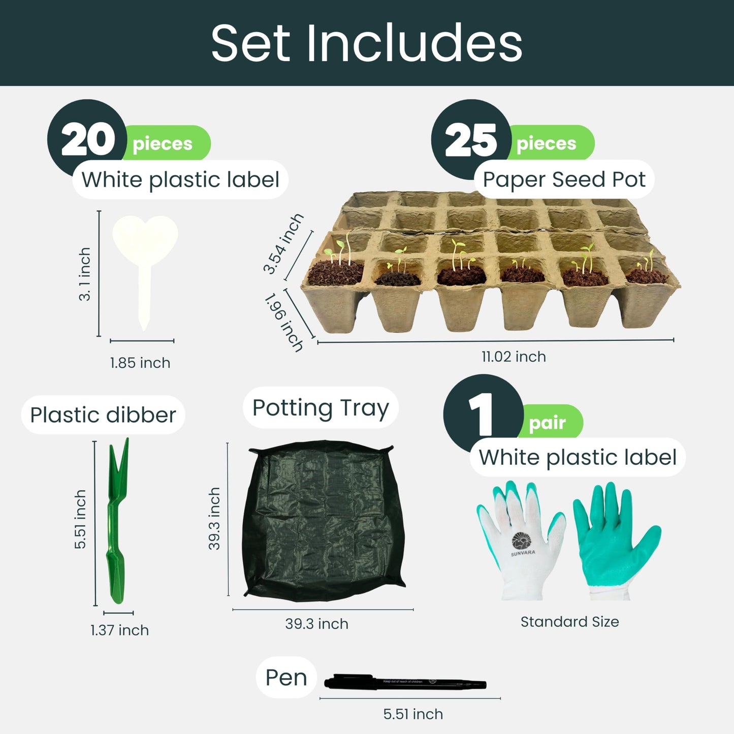 SunVara Peat Pots for Seedlings 300 Pcs, Biodegradable Seed Starter Pots with Drainage Holes, Nursery Germination Pots for Vegetables, Herbs, Flowers – Indoor Outdoor Garden