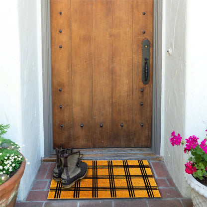 KAF Home - 17" x 30" Coir Doormat - Triple Stripe Grid