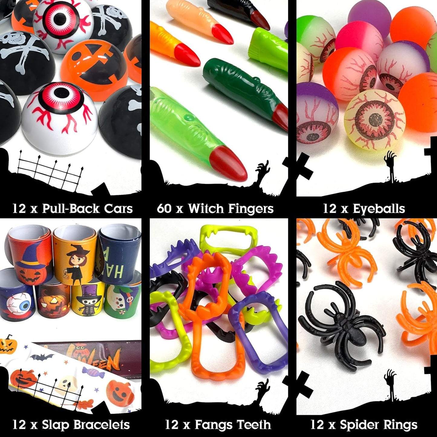 LINAYE 220PCS Halloween Party Favors for Classroom Kids, Non-Candy Halloween Classroom Gifts, Gloves Stuffed Toys Bulk Treat Goodie Bag Fillers Stuffers for Kids