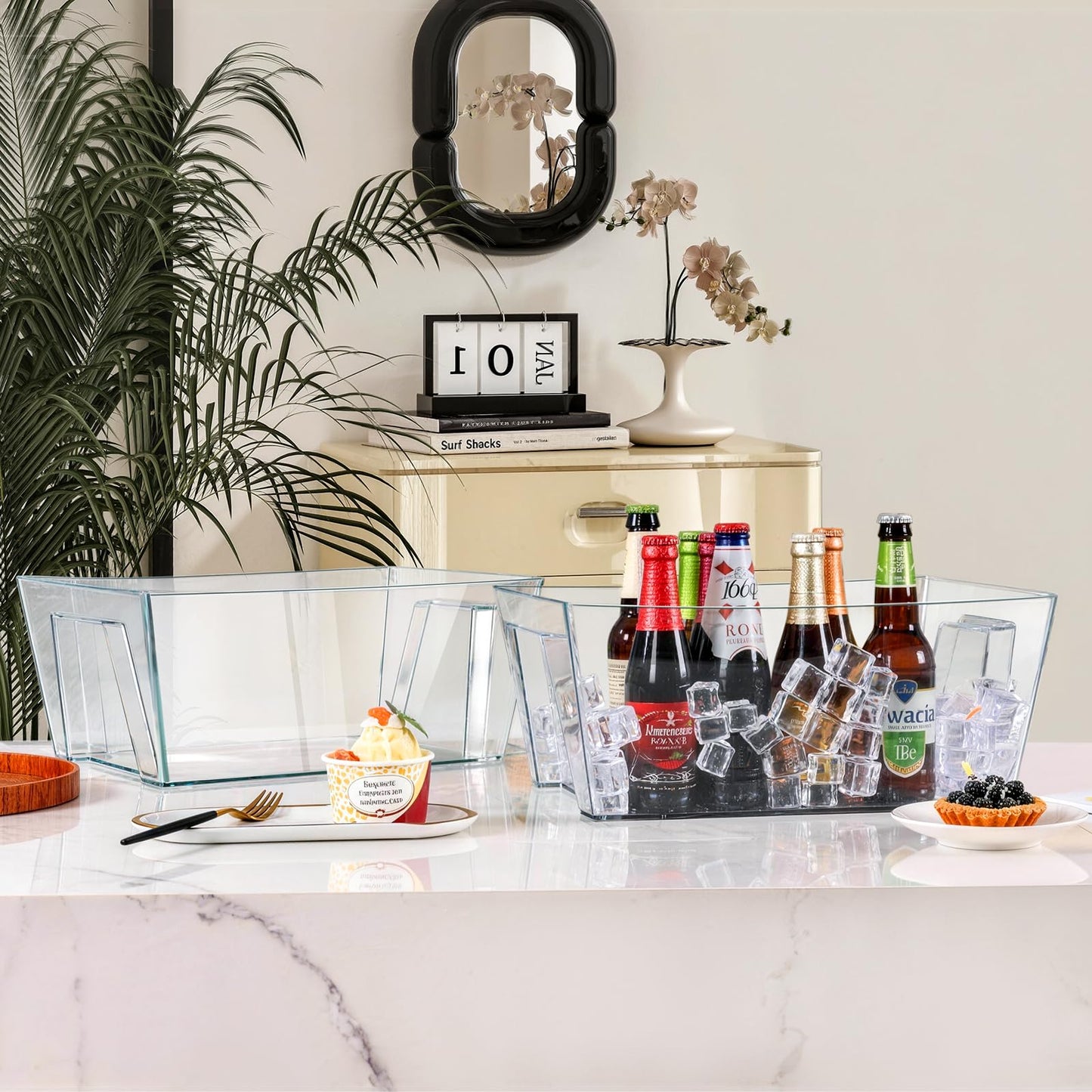 15L Ice Bucket for Parties, 2 Pcs, (15.7x11.8x6.7 in)