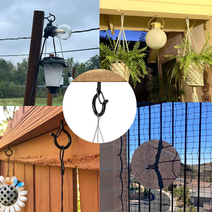 Zzbety 22 Pack Screw Hooks for Hanging Outdoor String Lights, Heavy Duty 2.2 Inch Black Q-Hanger Hanging Christmas Lights, Plants Include 1 Wing Nut Driver, Wall Wood Ceiling Deck Mount