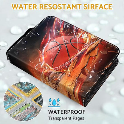Basketball Card Binder Holder 480 Pockets with 60 Removable Sleeves, Portable Sports Trading Cards Binder Album Collector Organizer Protectors with Zipper,Waterproof