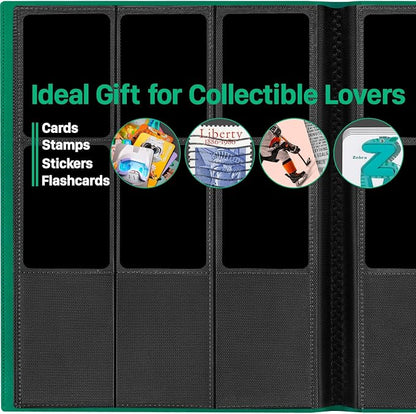 【2026】Trading Card Binder 9 Pocket, Premium Sports Collection Binder Game Cards Book with Sleeves Side Loading, Anti-open Strap Double Sided Waterproof 360 Card Folder