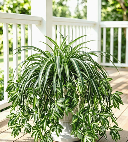 Luabue 4PCS Spider Plant Artificial Hanging Spider Plants 26Inch Chlorophytum Fake Greenery Artificial Plants for Pot Plantes Wall Home Garden Office Verandah Indoor Outdoor