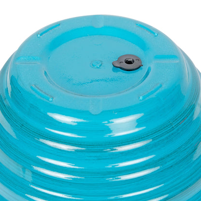 Alpine Corporation 16" Diameter Indoor/Outdoor Ribbed Plastic Planters, Lightweight with Plug-in Drainage Hole, Blue, Medium - Set of 2