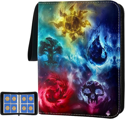 Trading Card Binder,4-Pocket Binder for Trading Cards Holds 400 Cards,Premium Collector Card Album for Standard Cards,Card Collection Folder for MTG,TCG,Game Cards (4 Pocket-Colorful Patterns)