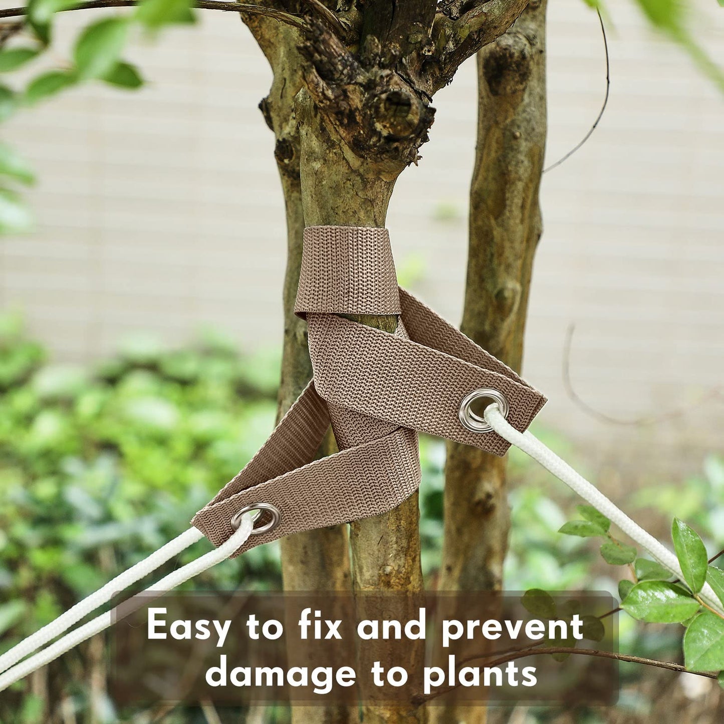 32 Pieces 15.74 Inches Tree Straps for Staking with Grommet Heavy Duty Tree and Plant Supports Stakes for Guying Staking Newly Planted Sapling Straight and Hurricane Protection (Wood Color)