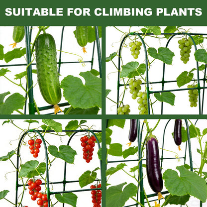 U-Shape Cucumber Trellis for Raised Beds - 47.2”x47.2”x21.6” Green Metal Arch Trellis, Rust-Resistant Garden Plant Support for Climbing Vegetables, Vines, Flowers - Heavy Duty & Easy to Assemble
