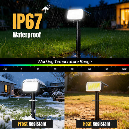 Flaow Solar Spot Lights Outdoor, [10 pack/118 LED] 4 Modes Auto On/Off Solar Landscape Spotlights, Ip67 Waterproof Solor Powered Pathway Lights for Outside Yard Garden Walkway Tree Patio (Cool White)
