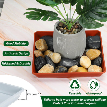 PATIKIL Plant Saucer Tray, 15 Pack 7 Inch Plastic Square Plant Saucer Flower Planter Drip Tray for Indoors Outdoors Patio Balcony, White