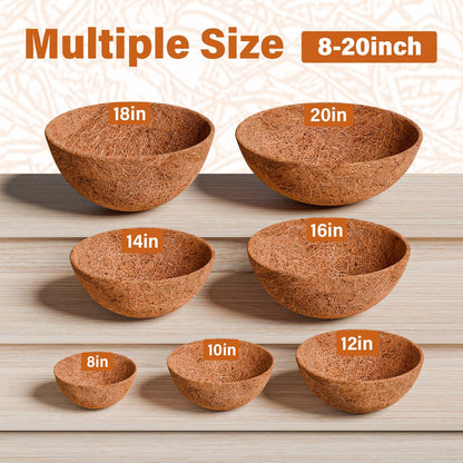 Halatool 4 Pack 12 Inch Coco Liners Natural Coconut Liners for Planters Round Coco Coir Hanging Basket Liner for Flowers Vegetables