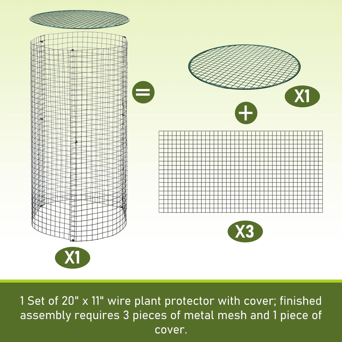 Otoolling 12 Pack 24" x 12" Garden Plant Protectors from Animals with Detachable Covers Metal Plant Cage Chicken Wire Cloche with Ground Stakes and Nylon Tie for Flower Vegetable to Keep Animals Out