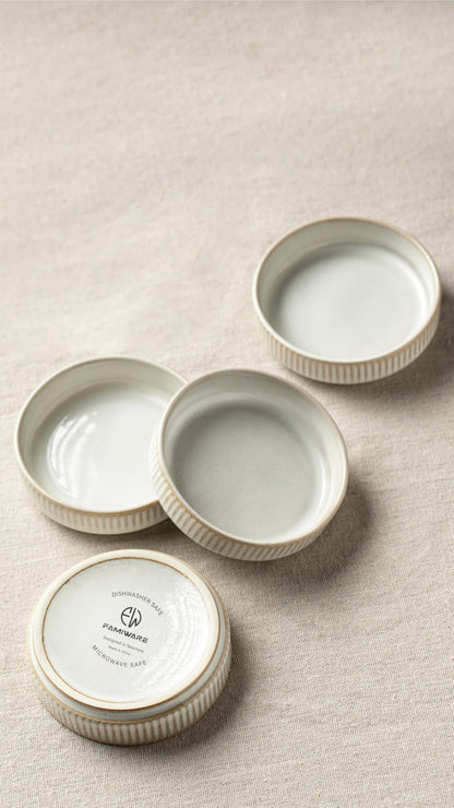 famiware Star Soy Sauce Dish Ceramic Dipping Bowls Set of 6, 4 oz Individual Dip Sauce Cups/Bowls/Dishes/Plates, Small Serving Bowl for Side Dishes, Dessert, Ice Cream, Condiments - Cappuccino White