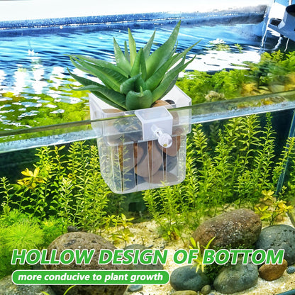 6 Pcs Aquarium Plant Holders, Hanging Aquatic Planter Cups with Hole, Adjustable Acrylic Fish Tank Plant Pot, Aquarium Plant Holder for Fish Tank Aquaponic Plant Cultivation and Aquascape Decorations