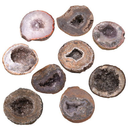 Sportmusies Irregular Natural Geode Agate Crystal Cluster Mineral Specimen Desk Shelf Home Decoration, Reiki Healing Yoga Oil Diffuser Stone, 1.97-4.13 inches
