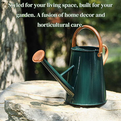 Metal Watering Can with Removable Spout, 1.5 Gallon Large Watering Cans for Plants, Galvanized Steel Gardening Water Can for Indoor & Outdoor Use, Watering Pot with Ergonomic Movable Handle (Green)