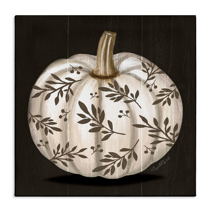 Stupell Industries 'Leaf Patterned Fall Pumpkin', Canvas Art, 17 x 17 Inches, Easy to Hang and Sturdy, Made in USA, by Elizabeth Tyndall