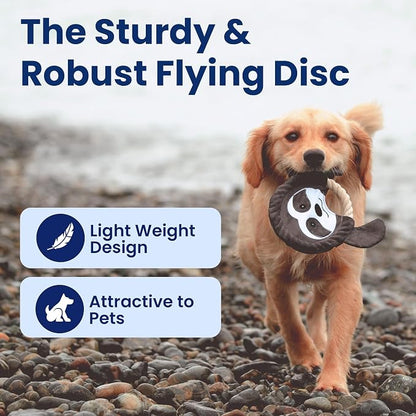 PAWSPIK Flying Disc Tug-of-War Toy, Eco-Friendly Recycled Material, Squeaker Toy for Medium and Large Dogs, for Throwing & Fetching 8.5" Diameter (Adventurous Ape)