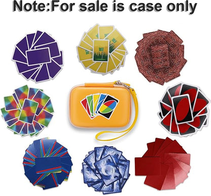 Leayjeen Cards Case Compatible with Skip BO/UNO/Pokemon/Phase 10 Card Game,Fits Up to 100 Cards,Carrying Storage Bag for Travel-Yellow(Case Only)