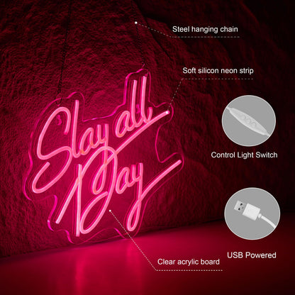 I'm So Happy You're Here Neon Sign for Wall Décor Dimmable LED Neon Light USB Powered Neon Art Signs Decor