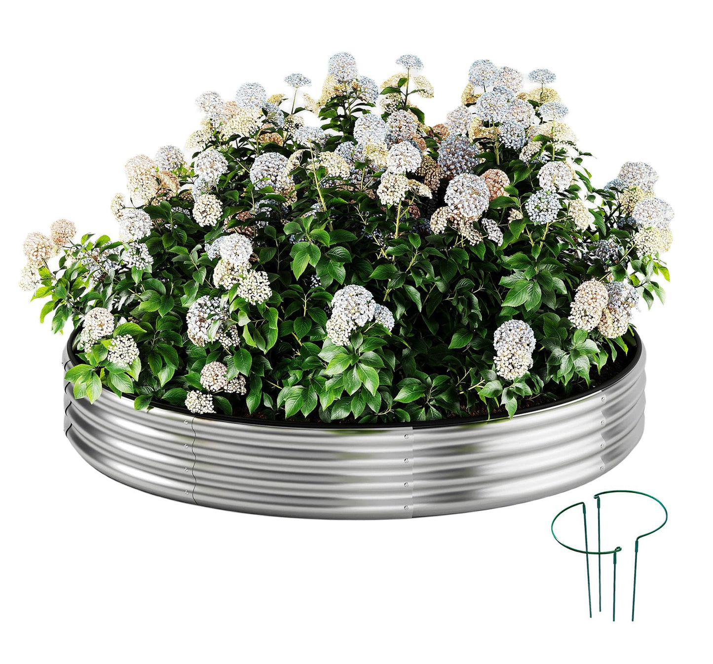 ZFHgarden Fire Ring Pit Round Galvanized Fire Ring for Outside Fire Pit Garden Bed Kit，Height 12 Inch, 2x2x1ft Round Galvanized Steel Fire Pit
