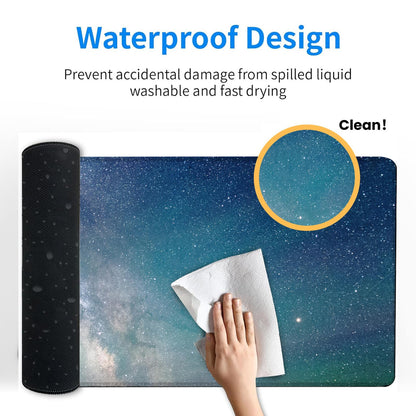 ainori Cute Ghost and Floral Mouse Pad – 12x31.5in Non-Slip Rubber Desk Mat with Halloween Design – Large Extended Mousepad for Office, Home, and Gaming – Deskmat Gifts for Halloween Lovers Decor