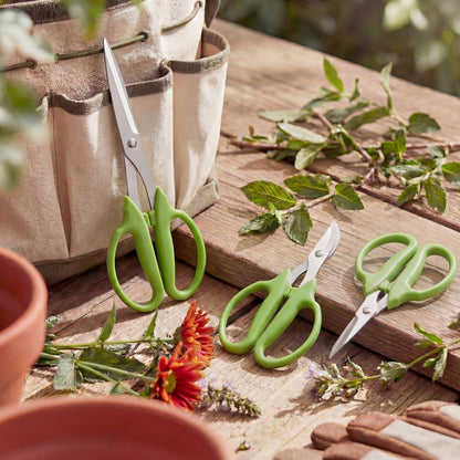 Lanties 3 Pcs Garden Scissors Shears Trimming Scissors Pruning Floral Shears for Herb Flowers Plants with Straight and Curved Blade for Gardening (Curved,Straght,Bud)