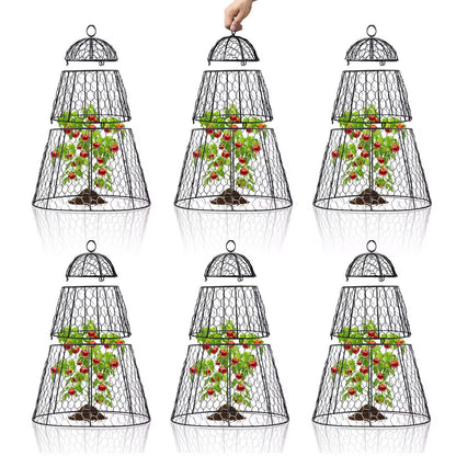 Dadywheels Easy-Snap Open Design Chicken Wire Cloche (6-Pack) - Adjustable Garden Plant Protectors from Birds & Animals for Large Plants & Flowers,14" D x 20" H