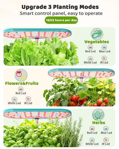 Growell Hydroponics Growing System Kit, 16 Pods, Vertical 8L Indoor Gardening System for Herb Vegetable Fruit, Hydro Garden with LED Grow Light, Smart Water Circulation, 3 Light Modes & 2 Timer, Green