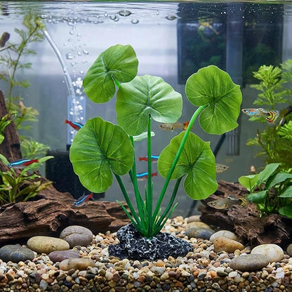 2 Pack Aquarium Silk Aquarium Plants, Artificial Plastic Plant for Small Tank, Goldfish, Fish Hides (6 Inch)