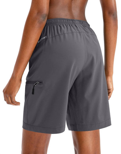 SANTINY Women's 5''/ 7''/9'' Hiking Cargo Shorts Quick Dry Lightweight Summer Shorts for Women Athletic Golf Zipper Pockets(Dark Grey_XL)