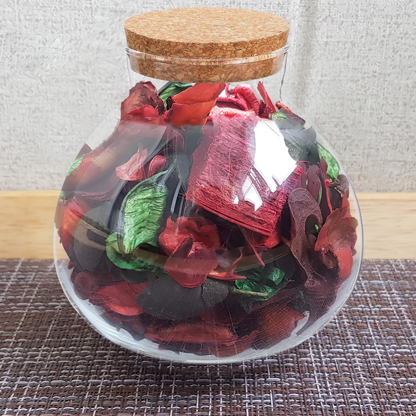 SEWACC Glass Terrarium Jar with Cork Lid, 6 Inch Round DIY Microlandscape Bottle for Plant Terrarium Decor and Airtight Storage, Home Office Kitchen Use