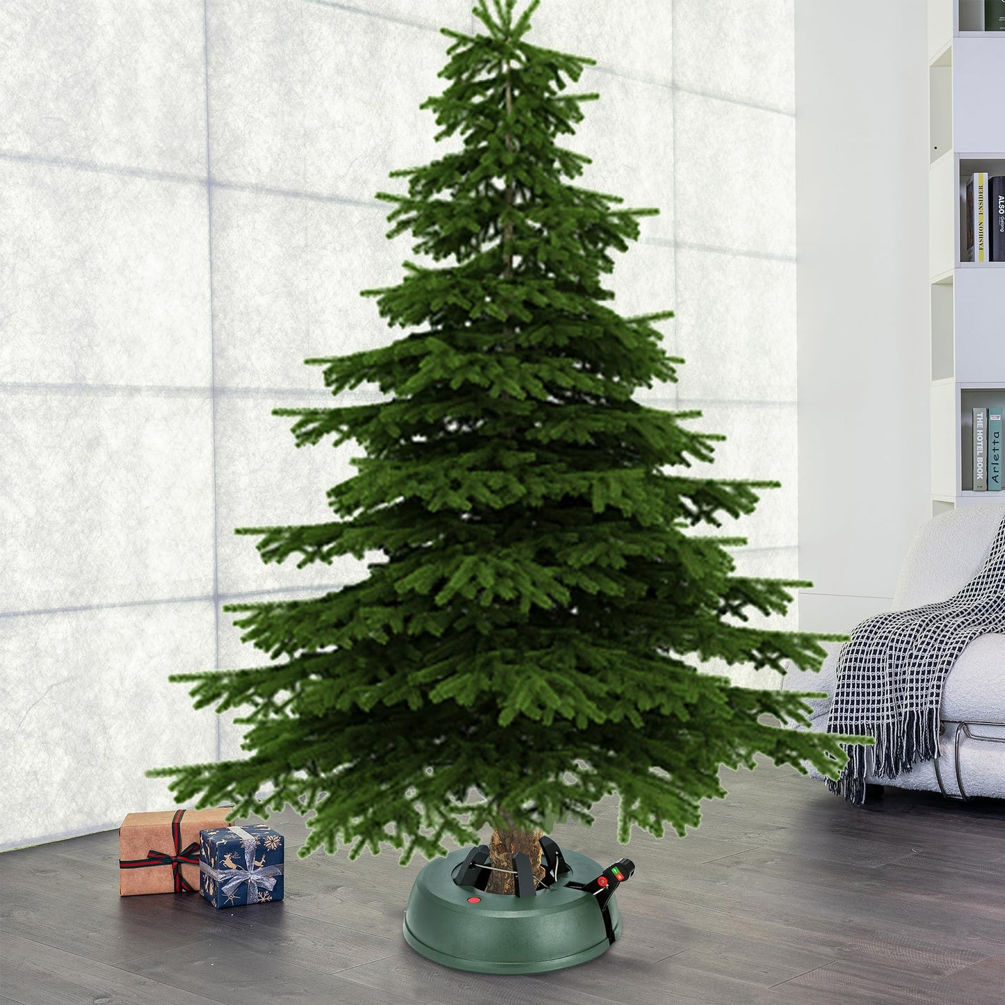 Blissun Christmas Tree Stand with Water Reservoir, Fast Clamp, Foot Pedal, Water Level Indicator, Fits up to 8FT Real Trees