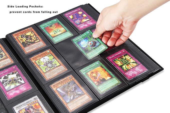 AITIME 360 Pockets Trading Card Binder Album, Side Loading PP Pockets Sleeves, Cards and Coupons Protector Storage Book (Red)