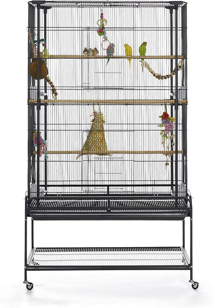 Prevue Pet Products Playtop Flight Bird Cage with Stand - F085, Black