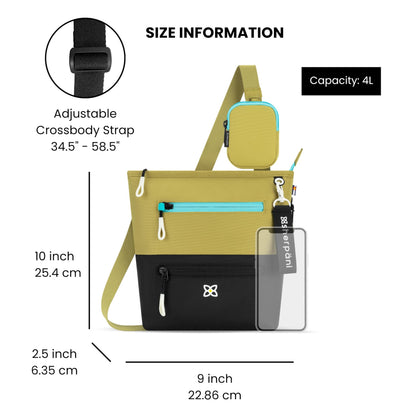 Sherpani Sadie, Nylon Crossbody Bag, Lightweight Shoulder Bag, Travel Cross Body, Crossbody Purse for Women, RFID Protection, Removable Coin Purse, Travel Gift (Chromatic Classic)
