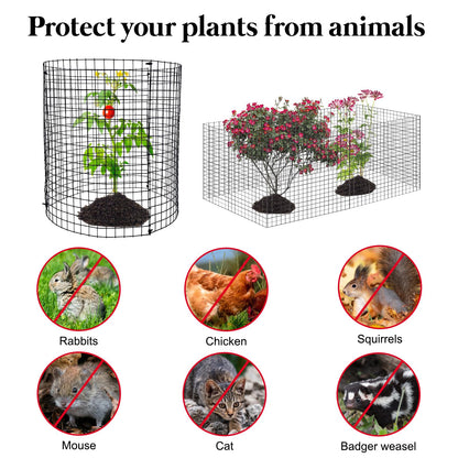 18 PCS Round Plant Protector from Animals, 6Pack 12'' x 12'' Metal Plant Cages，18Pcs Metal Mesh to Keep Animals Out, Garden Protection Bunny Barricades, Wire Plant Protectors for Rabbits Chicken Duck