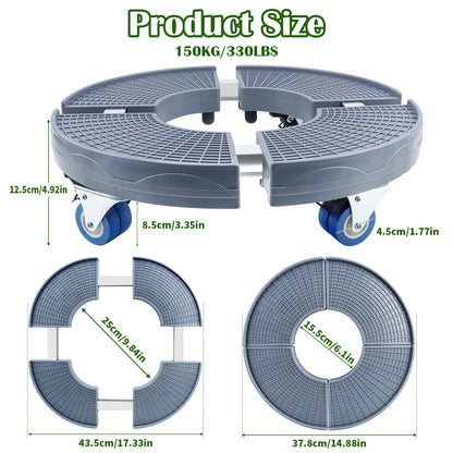 K KASONIC Plant Caddy with Wheels, 15-20 inch Adjustable Rolling Plant Stand Support 330lbs Capacity, Large Plant Dolly Cart for Indoor Outdoor Garden Pot, Plants or Flower Pots Mover (Grey 1 Pack)