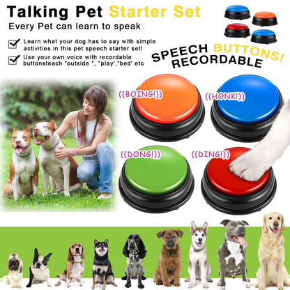 Deekin 16 Pcs Recordable Answer Buzzers Bulk Trivia Game Show Buzz Dog Buttons for Classroom Back to School Class Team Family Nights Communication Pet Training Gifts