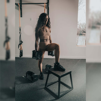 PowerBlock Pro 50 Adjustable Dumbbells, Sold in Pairs, 5-50 lb. Dumbbells, Durable Steel Build, Innovative Workout Equipment, All-in-One Dumbbells