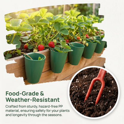 Strawberry Propagation Cups with 20/50 Runner Forks Breathable Nursery Pots for Root Rot, Food Grade Greenhouse Seedling Cups for Garden Greenhouse Balcony (S(20pcs Set))